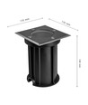 Lukka Connect spot encastré - Carré, Alu, GU10, câblage traversant