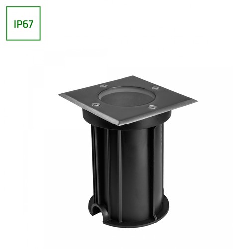 Lukka Connect spot encastré - Carré, Alu, GU10, câblage traversant