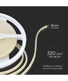 Ruban LED COB étanche 5m 10W/m - 24V DC, IP67, 320 LED par mètre, LED COB