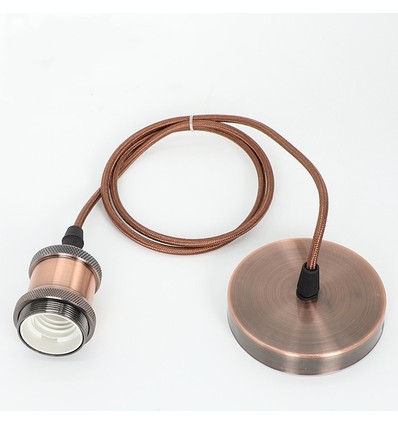 Douille de lampe & rosace, Designer - Bronze, câble 150 cm, E27