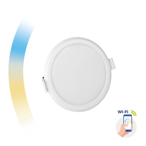 Panneau LED encastrable Smart Home 12W - Tuya/Smart Life, Google Home et application, perçage : Ø15,5 cm, dimensions : Ø16,2 cm