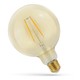 Ampoule globe LED E27 5W - Filament carbone, 12,5 cm, verre ambré, blanc extra chaud