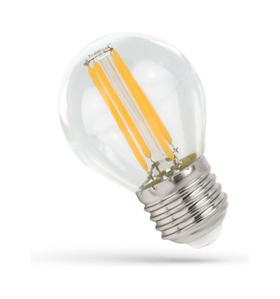 Ampoule LED E27 4W - G45, filament, verre clair