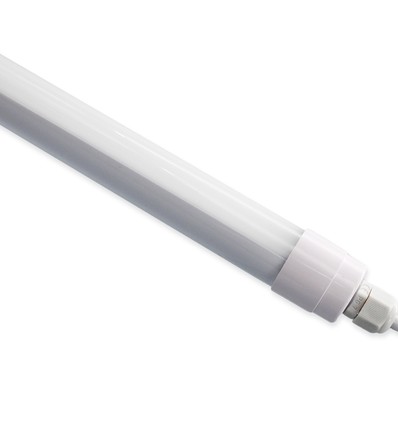 Réglette LED 120cm 18W, câblage traversant - IP65, Ø25mm