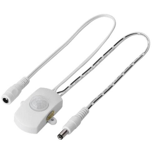 Capteur PIR blanc pour bande LED - 12V (60W), 24V (120W), avec bornes à vis