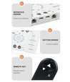 Kit ruban LED COB pour escalier, 11W par marche - 24V DC, IP20, Jusqu'à 16 marches, avec capteur + télécommande
