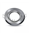 Lot de 2 kits Downlight MR16 ou GU10 - Sans source lumineuse, acier brossé, perçage : Ø7 cm, dimensions : Ø9,3 cm