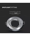 Lot de 2 kits Downlight MR16 ou GU10 - Sans source lumineuse, acier brossé, perçage : Ø7 cm, dimensions : Ø9,3 cm