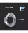 Lot de 2 kits Downlight MR16 ou GU10 - Sans source lumineuse, acier brossé, perçage : Ø7 cm, dimensions : Ø9,3 cm