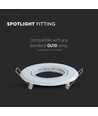 Lot de 2 kits Downlight MR16 ou GU10, Blanc, Perçage : Ø7 cm, Dimensions : Ø9,3 cm
