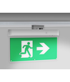 Panneau de sortie LED pour rail - 3W, batterie 2 heures, pictogrammes inclus, pour rails triphasés