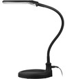 Lampe loupe LED avec col de cygne 6W - Noir, lampe de bureau, pince