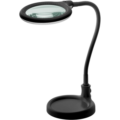Lampe loupe LED avec col de cygne 6W - Noir, lampe de bureau, pince