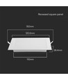Panneau LED encastrable 6W 12cm x 12cm - Découpe : 11cm x 11cm, Dimensions : 12cm x 12cm
