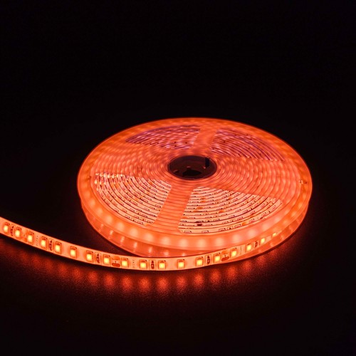 Ruban LED Orange 5m 10W/m - 24V DC, IP65, 120 LED par mètre