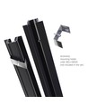 Rail triphasé 1m - Noir, 100cm, IP20, pour spots sur rail