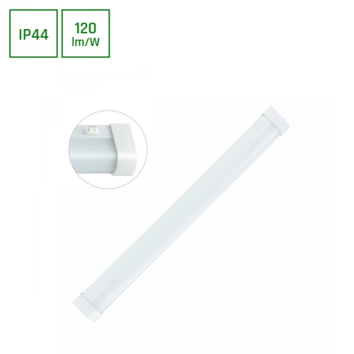 Réglette LED Aquatica 60cm 15W - IP44, ronde, pour la salle de bain ou la cuisine