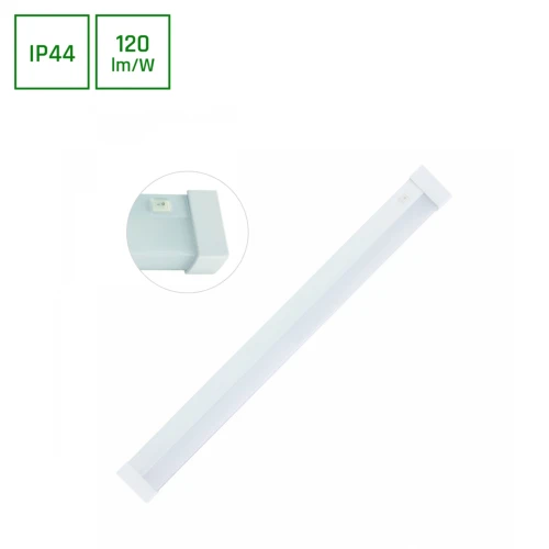 Réglette LED Aquatica 60cm 15W - IP44, carrée, pour la salle de bain ou la cuisine