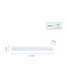 Réglette LED Aquatica 60cm 15W - IP44, carrée, pour la salle de bain ou la cuisine