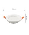 Dalle encastrable 12W Ø14cm Dure 3 Max - 133lm/W, IP44, 4000K, bord blanc, Perçage : Ø11cm, garantie 5 ans