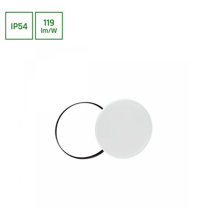 NYMPHEA 24W – Blanc Froid, 230V, 115°, IP54, IK04, Ø320x52, Blanc/Noir, Rond avec Suspension