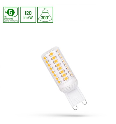 Ampoule LED G9 4,5W - 540lm, 120lm/W, 3000K, blanc chaud