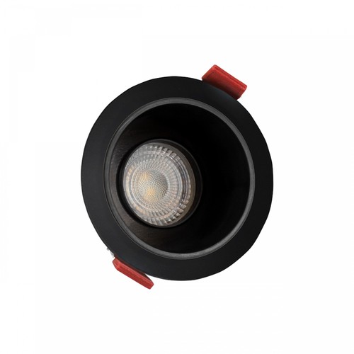 Spot encastrable GU10 avec réflecteur noir - Noir, aluminium, orientable, Trou : Ø7,5 cm, Dim : Ø8,5 cm, IP20 intérieur