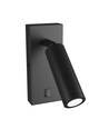 Applique murale Mini GU10 slim - Avec interrupteur, Ø3,8x9,5 cm, noir, rond, sans source lumineuse