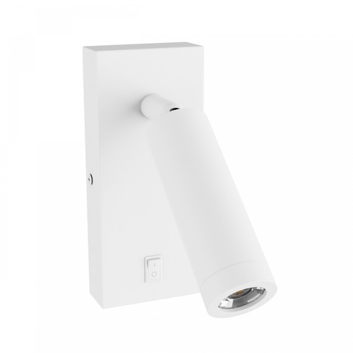 Applique murale Mini GU10 slim - Avec interrupteur, Ø3,8x9,5 cm, blanc, rond, sans source lumineuse