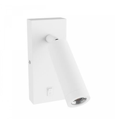 Applique murale Mini GU10 slim - Avec interrupteur, Ø3,8x9,5 cm, blanc, rond, sans source lumineuse