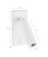Applique murale Mini GU10 slim - Avec interrupteur, Ø3,8x9,5 cm, blanc, rond, sans source lumineuse