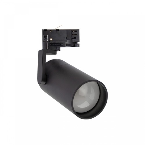 Spot rail 3 phases GU10 Madara Slim - Noir, sans source, pour ampoule MR11, max 4W LED