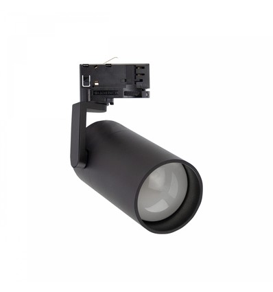 Spot rail 3 phases GU10 Madara Slim - Noir, sans source, pour ampoule MR11, max 4W LED