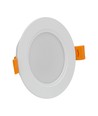 Spot encastrable LED 5W Ø9,5cm - Résistant aux éclaboussures, 230V, IP54, Trou : 7,2cm / 3,1cm de hauteur, rond, bord blanc