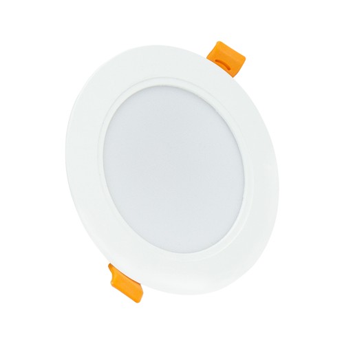 Spot encastrable 8W Ø11,8 cm - Étanche aux éclaboussures, 230V, IP54, Trou : 9,2 cm / 3,1 cm de hauteur, rond, bord blanc