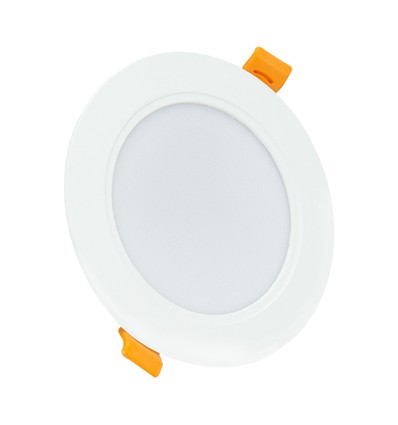 Spot encastrable 8W Ø11,8 cm - Étanche aux éclaboussures, 230V, IP54, Trou : 9,2 cm / 3,1 cm de hauteur, rond, bord blanc