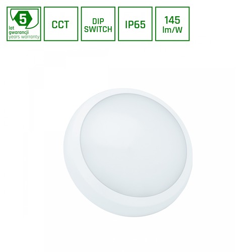 Plafonnier LED 30W NYMPHEA CITY PRO 2 - 147lm/W, IP65, IK08, Ø32cm, CCT, garantie 5 ans