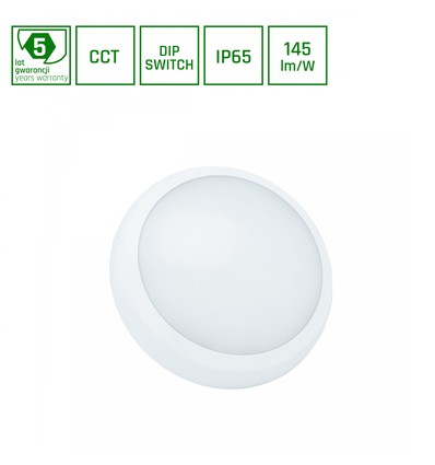 Plafonnier LED 30W NYMPHEA CITY PRO 2 - 147lm/W, IP65, IK08, Ø32cm, CCT, garantie 5 ans
