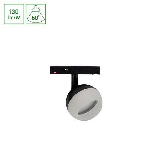 10W SYSTEM SHIFT BASIC GLOBE RING - 48V, 1300lm, 60°, 3000K, spot sur rail pour système 48V