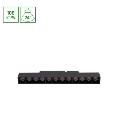 Lampe Linéaire 12W SHIFT Basic - 3000K, Noir, Grille S, 22cm
