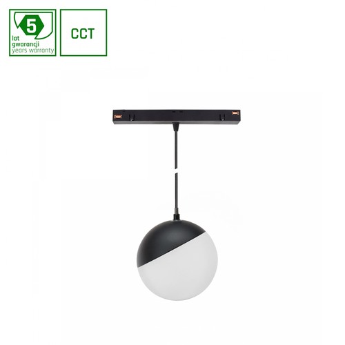 5W dimmable SHIFT Smart-Globe P suspension boule pour rail ø100 - 165°, CCT, noir, câble 81.5cm, Zigbee