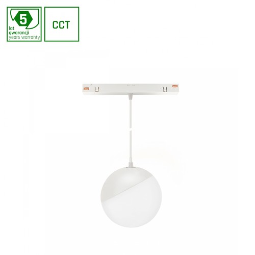 5W dimmable SHIFT Smart Globe P suspension boule pour rail Ø100 - 165°, CCT, blanc, câble 81.5cm, Zigbee