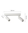 Madara Slim MR11 - 2x230V, IP20, 260x54x160, Blanc, Mobile, Sans Source Lumineuse