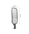 Lampe de rue LED crépusculaire 200W - Capteur crépusculaire, Ø60 mm, gris, IP65, IK09, 230V