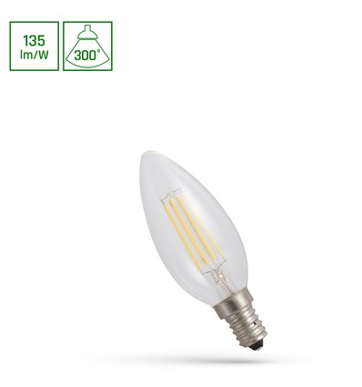 E14 5,5W LED ampoule flamme - C37, 230V