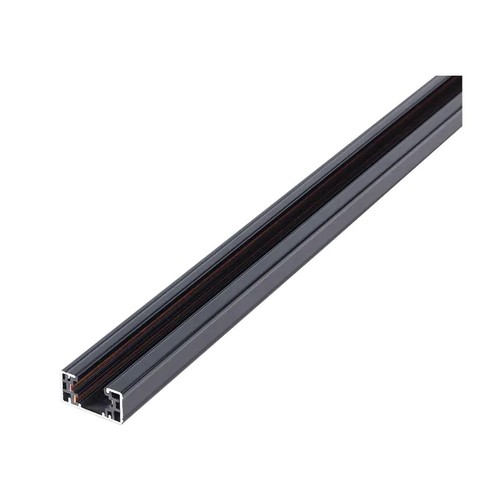 LEDlife rail de 1 mètre pour spots sur rail - Noir, monophasé, 1F3W, complet avec connexion et embout