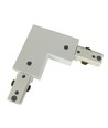 Connecteur en L monophasé pour spots sur rail - Blanc, 1F3W