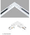 Connecteur en L monophasé pour spots sur rail - Blanc, 1F3W