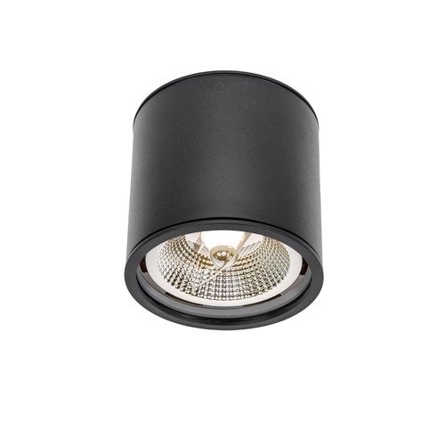 Plafonnier AR111, GU10 - IP65, noir, aluminium, en saillie, sans source lumineuse