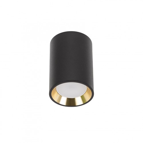 CHLOE mini P20 rond - sans source lumineuse, boîtier noir, anneau doré, bord noir